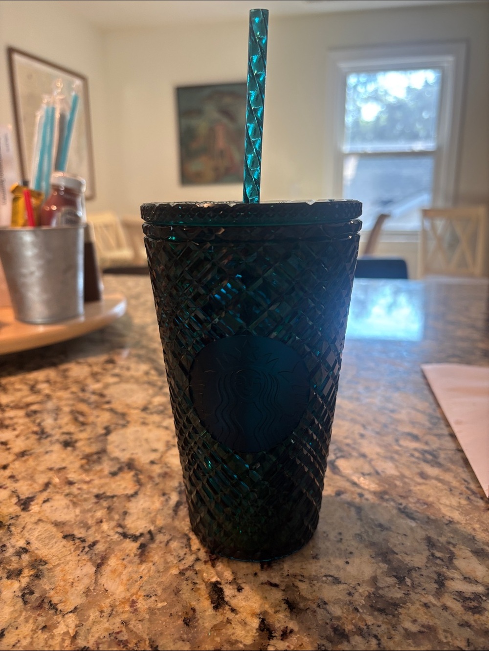 Starbucks 2022 Emerald Green Jeweled 16oz Cold Cup Tumbler